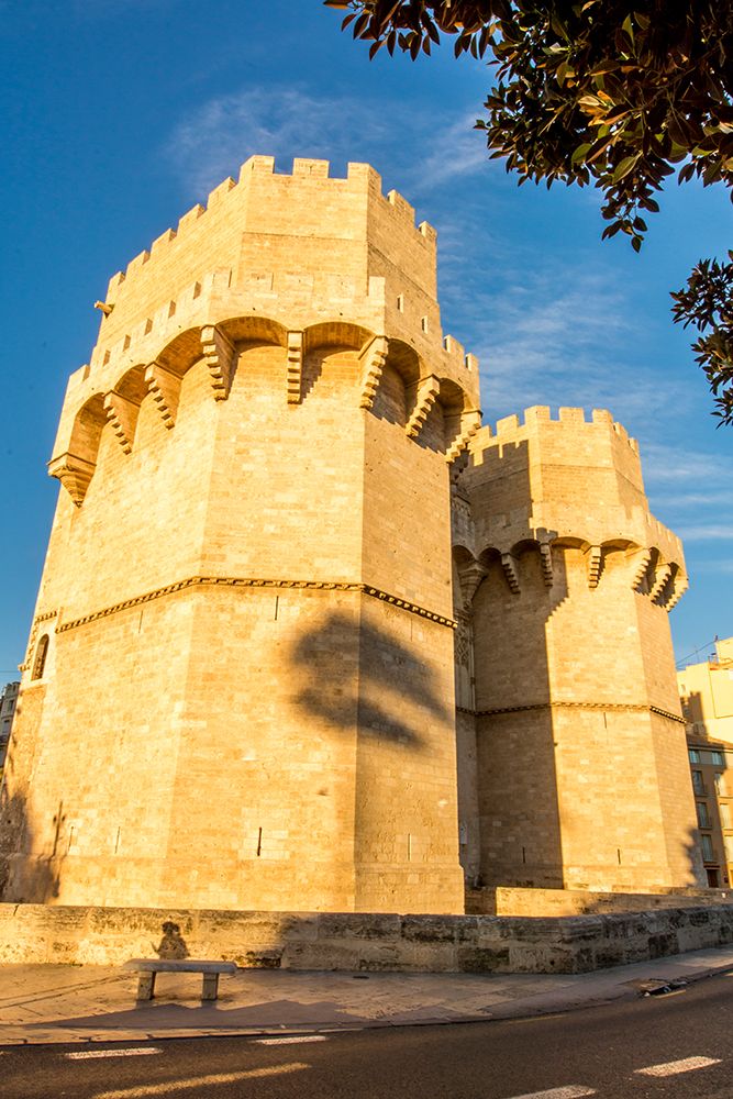 Torres de Serranos gate, Plaza dels Furs, Valencia, Spain.
